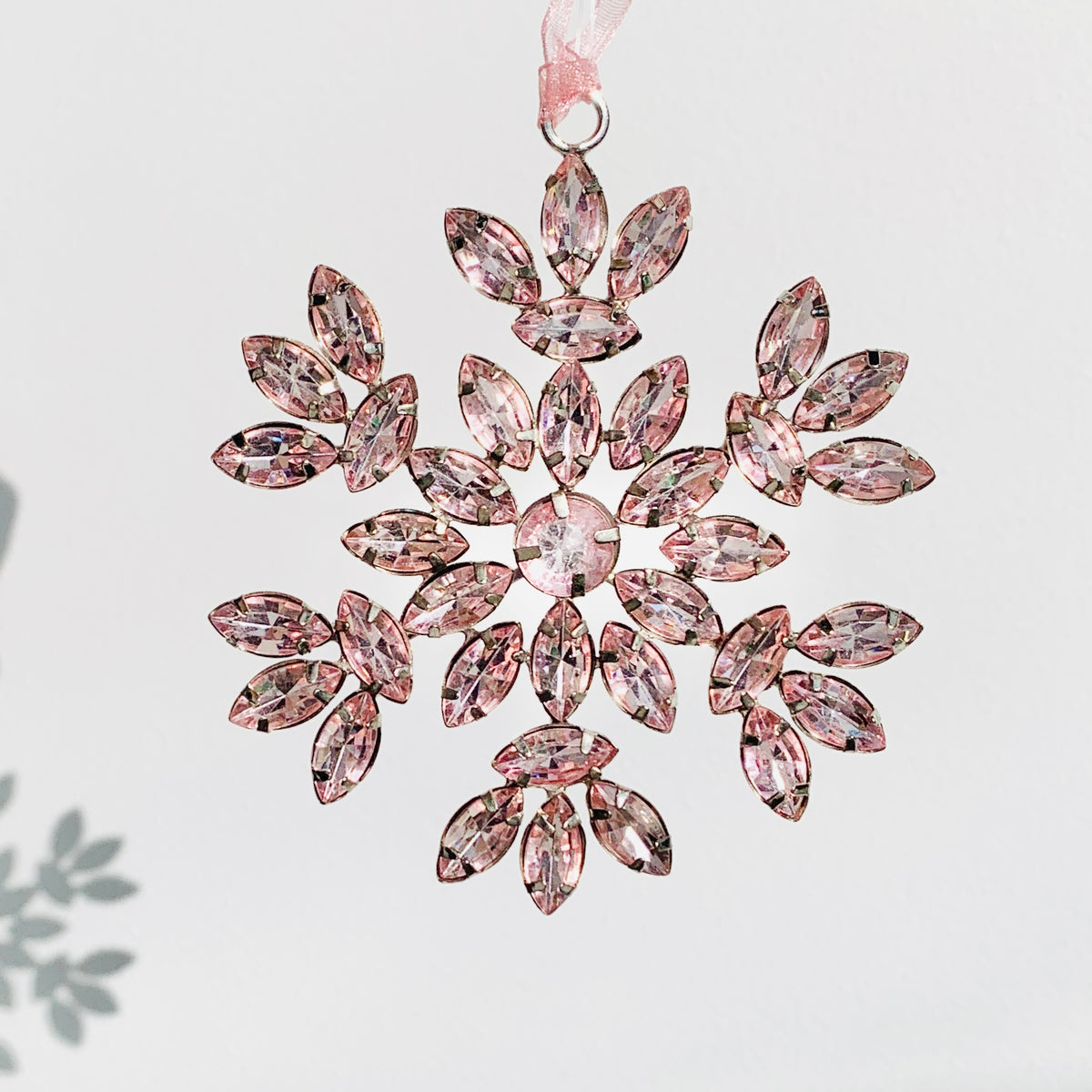 Snowflake Pink Jewel Ornament 12