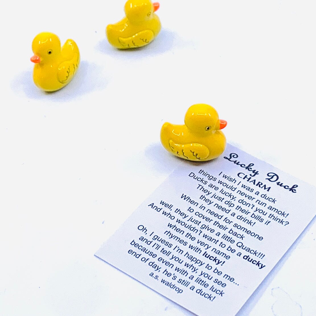 Lucky Little Duck Charm PT 78 Miniature GANZ 