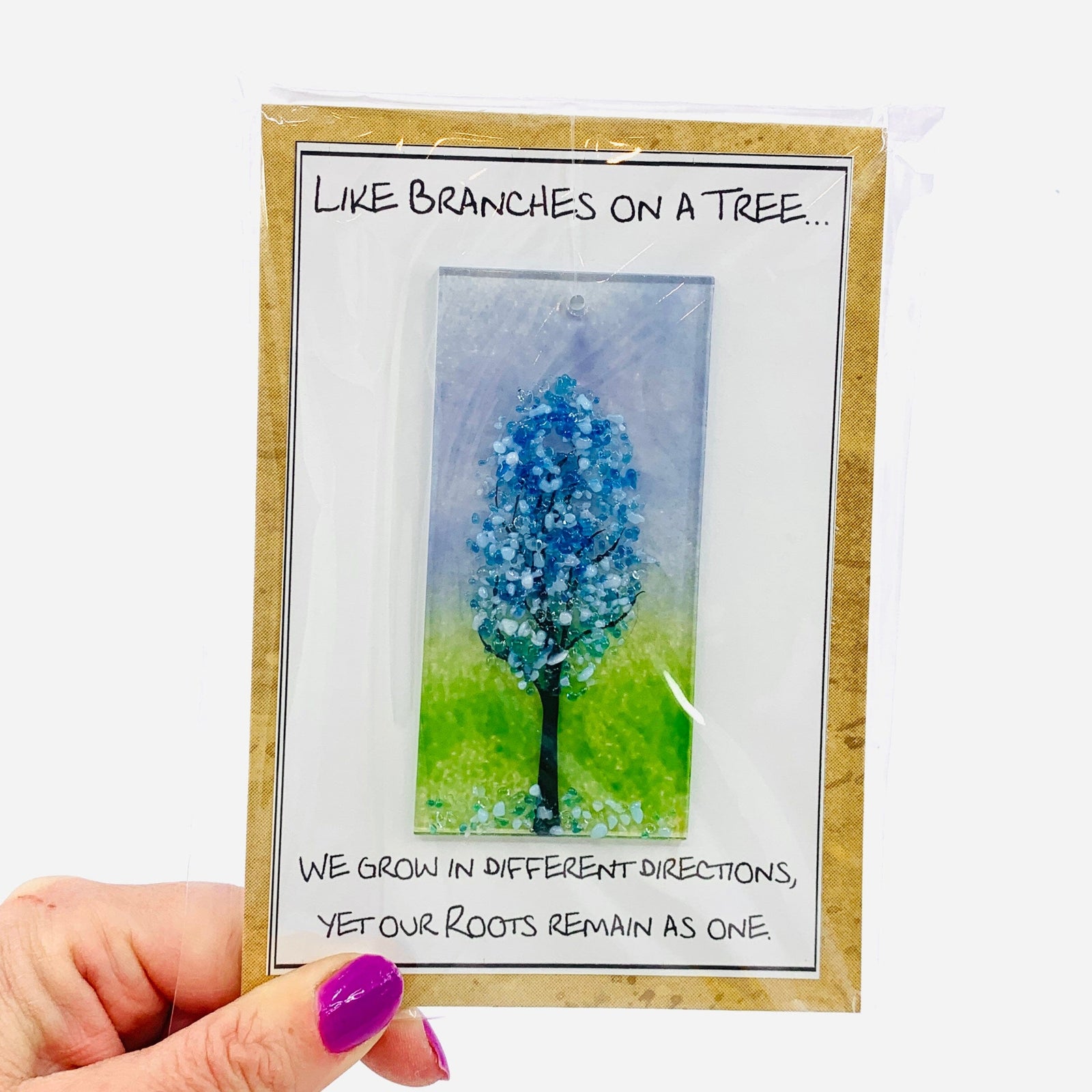 Fused Glass "Like Branches on a Tree” Suncatcher 43 Decor Glimmer Glass Gifts 