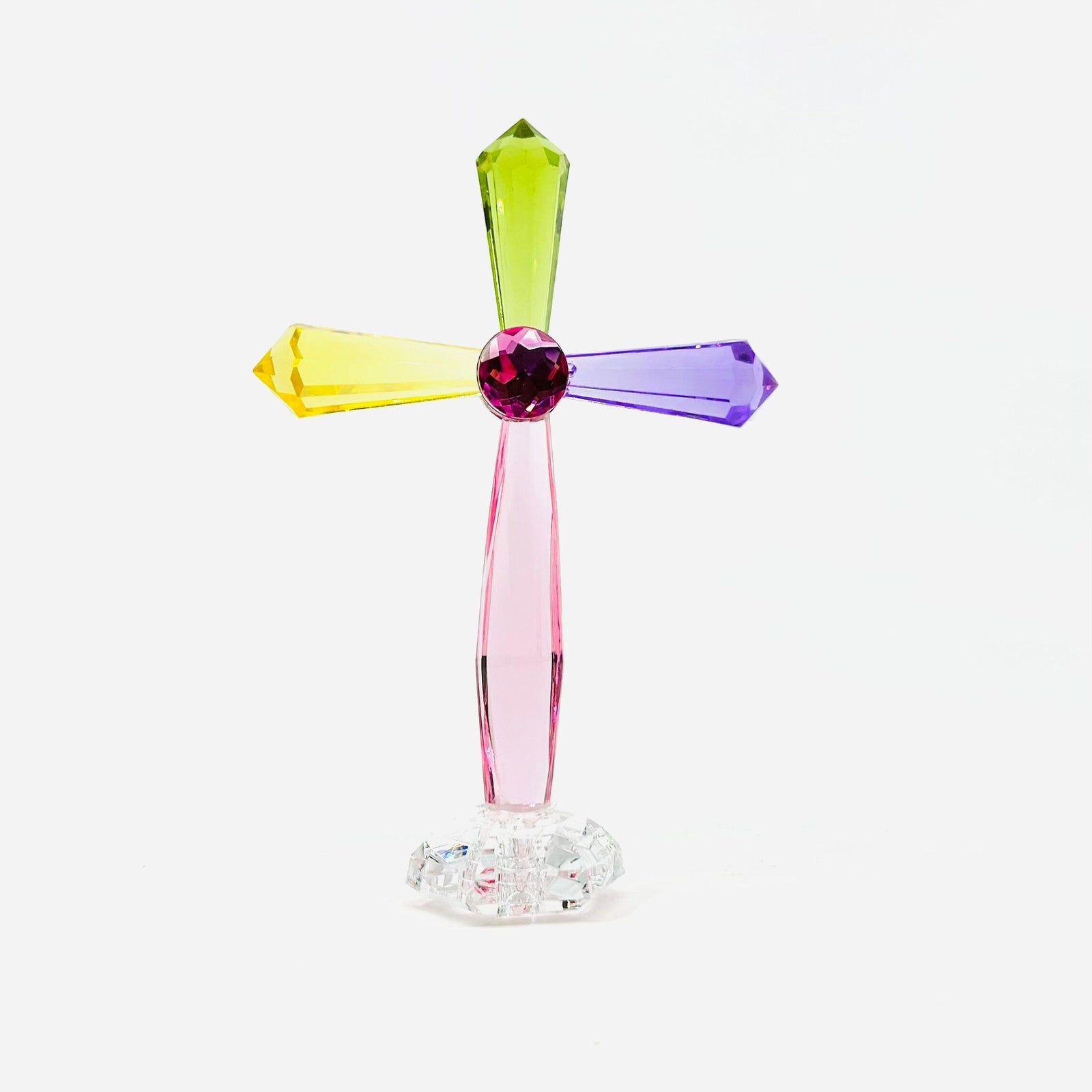 Acrylic Standing Cross, Orange Decor GANZ 