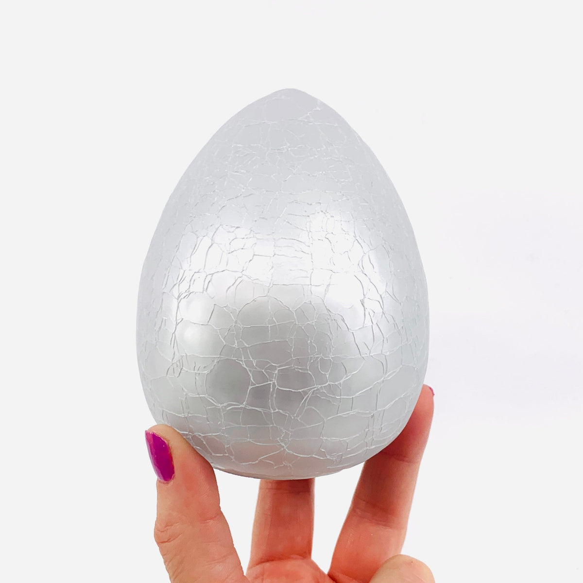 Blown Crackle Eggs, Opaque Grey Diamond Star 