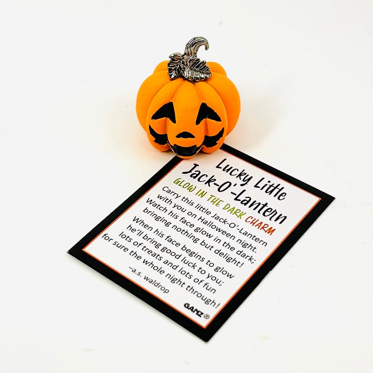 Lucky Little Jack O Lantern, Glow in the Dark Charm - PT 137 GANZ 