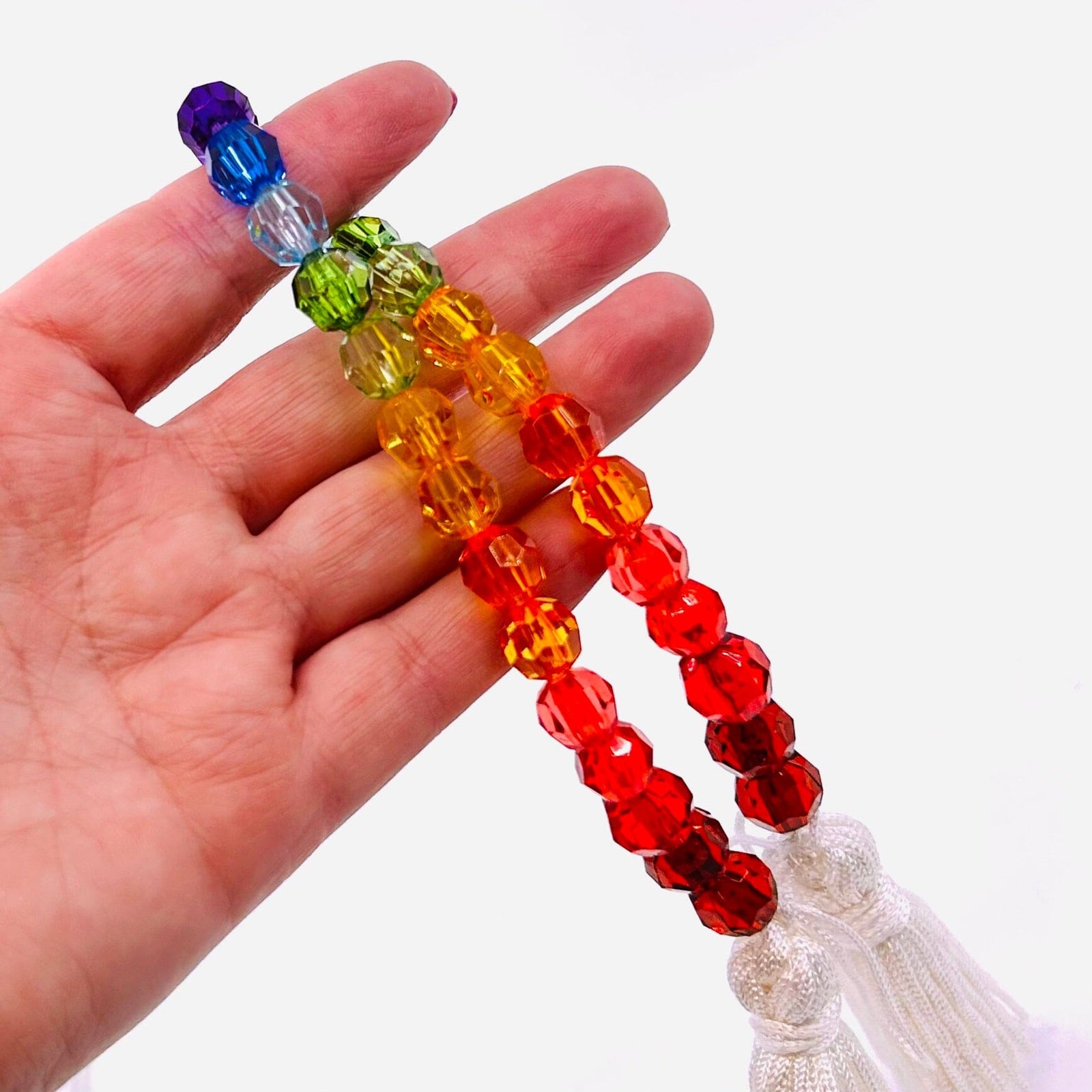 Rainbow Acrylic Tassel Garland Decor Ornament GANZ 