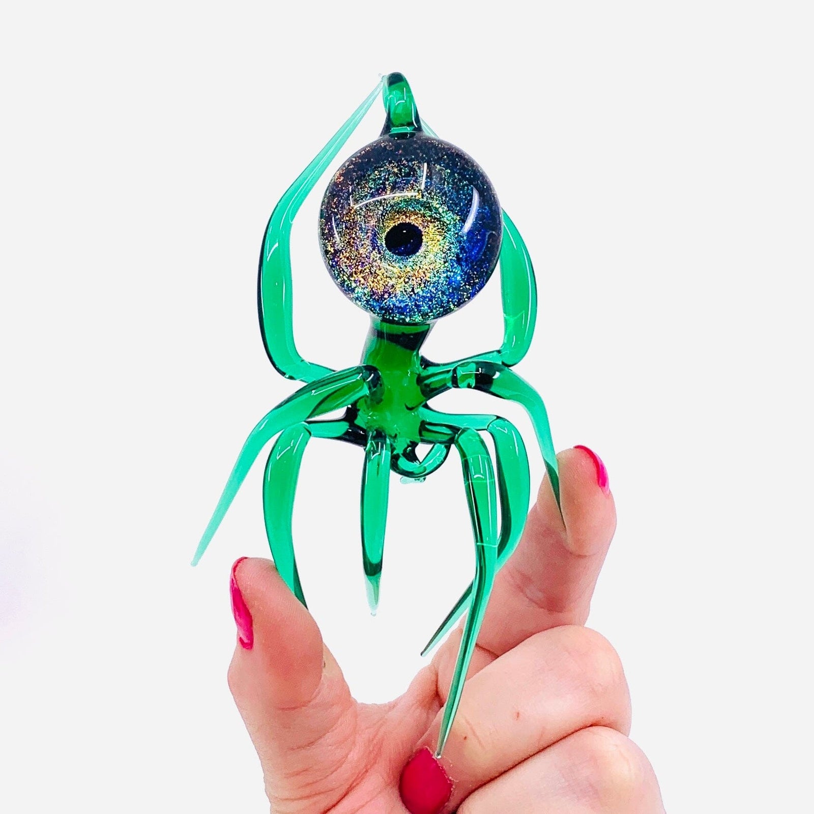 Glass Galaxy Spider Ornament, 32 Ornament WGK Glass Art Inc 
