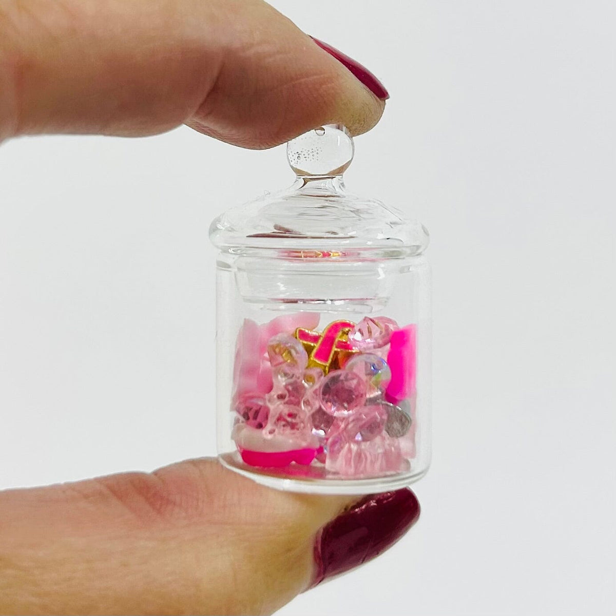 Breast Cancer Awareness, Tiniest Glass Jar of Hope Miniature - 