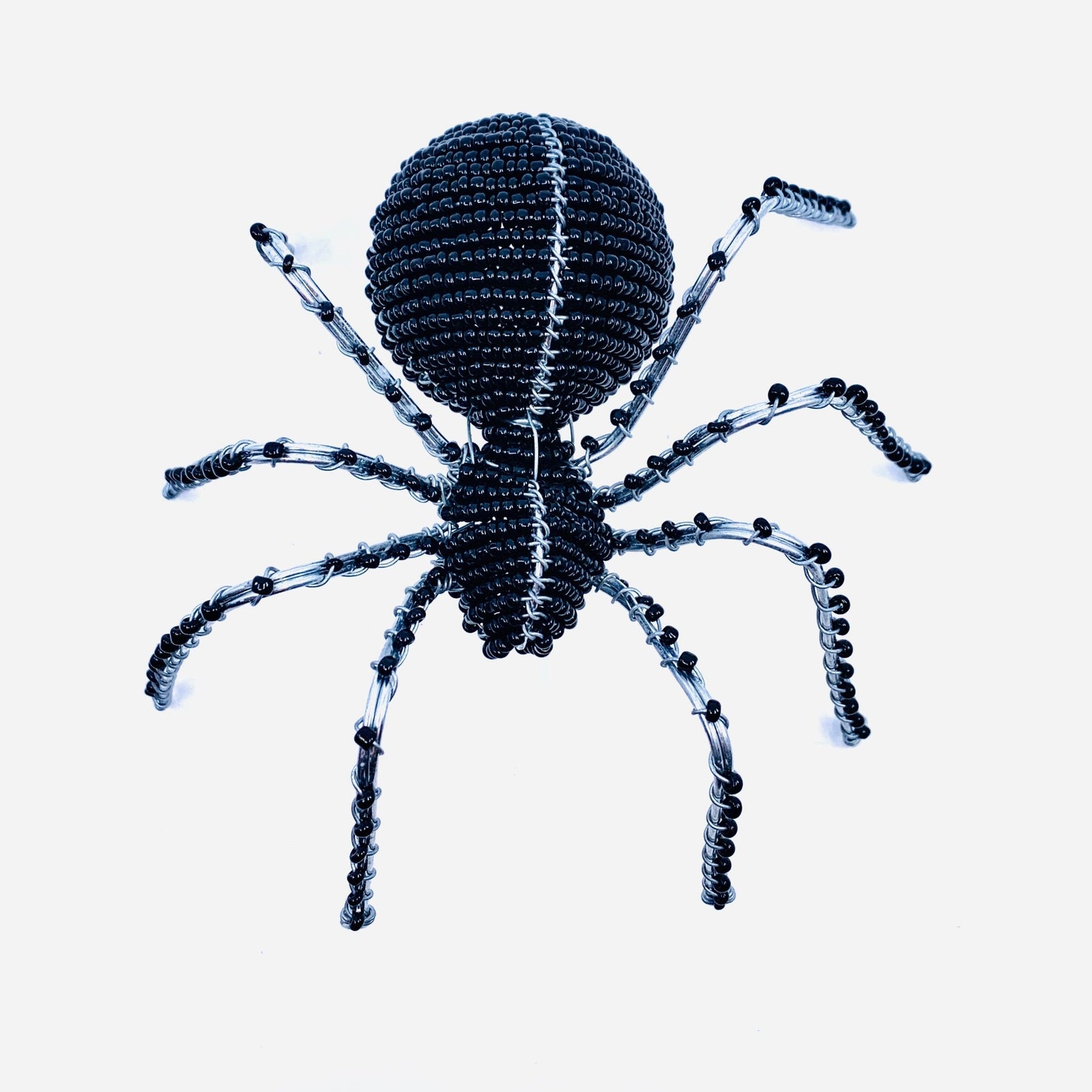 Beaded Spider, Black Decor African Modern 