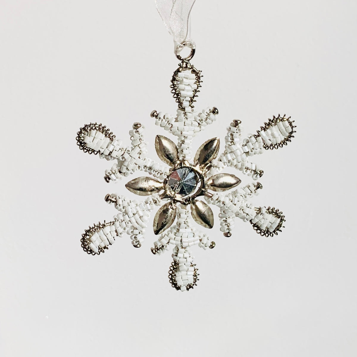 Snowflake Beaded Ornament 9