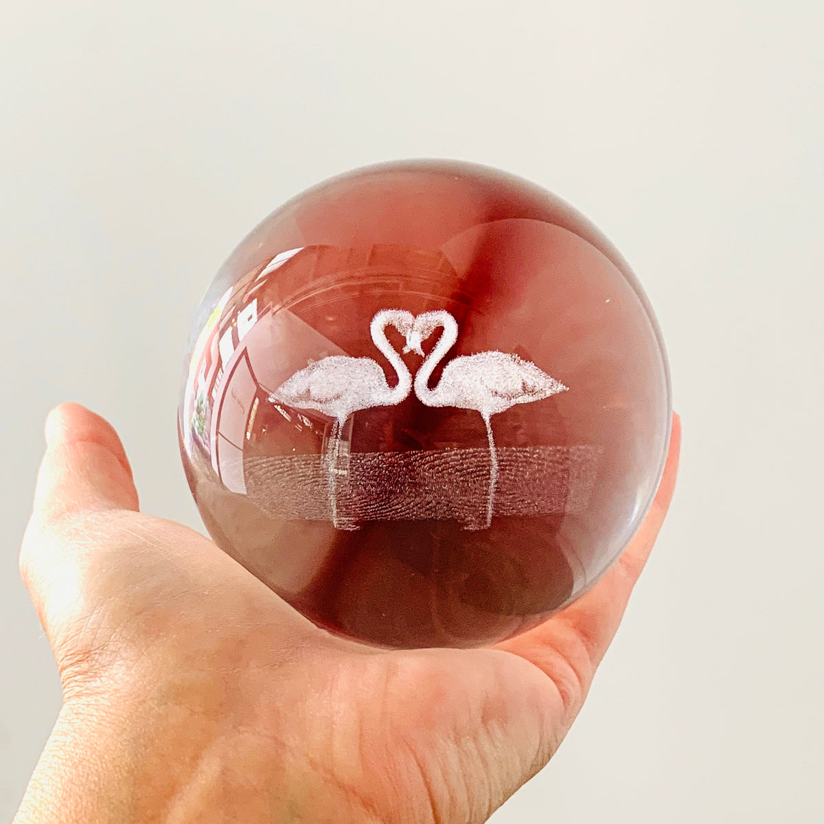 Flamingos Rotating Crystal Ball Lamp