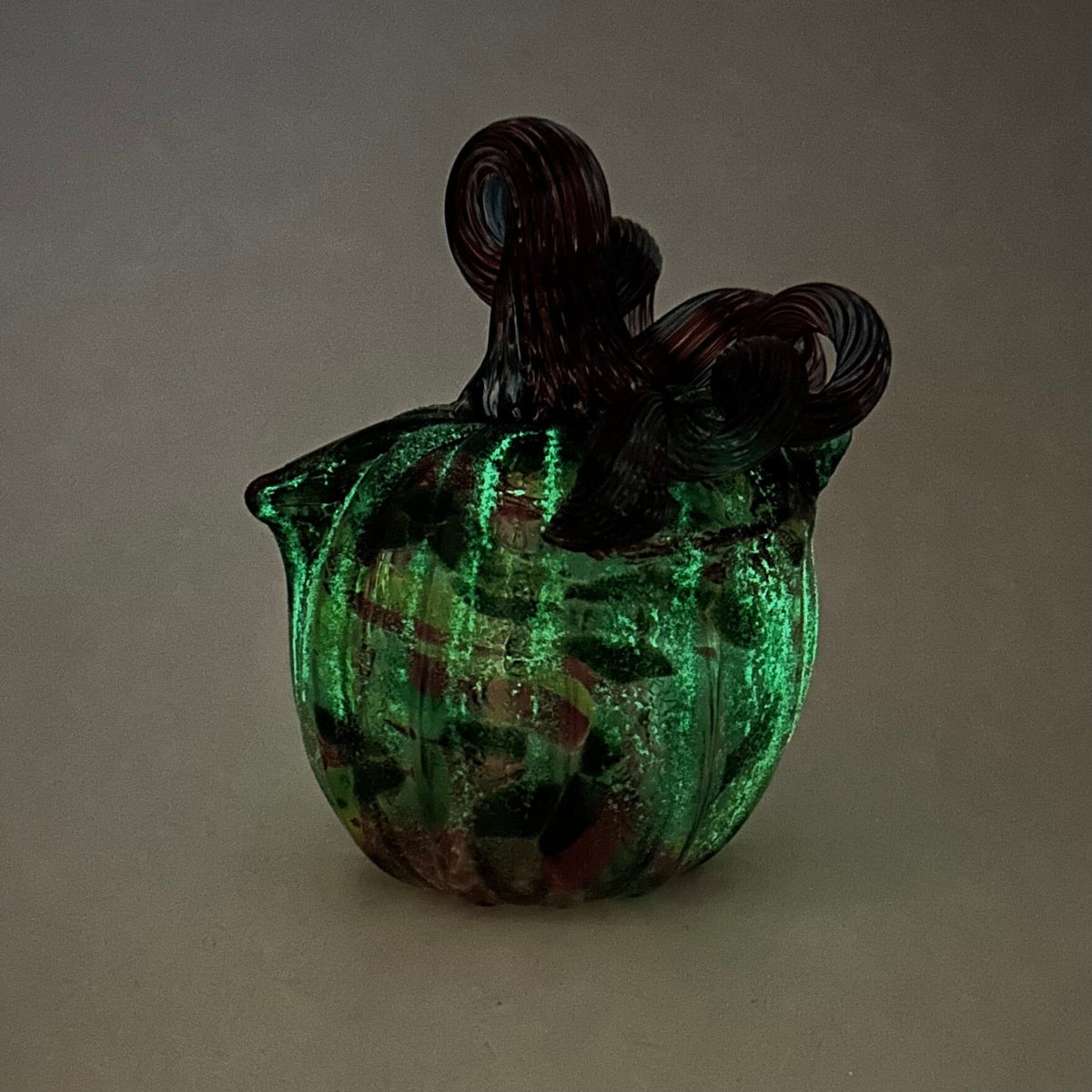 Glow Oops Catkin 1208 Daily Pumpkin Luke Adams Glass Blowing Studio 