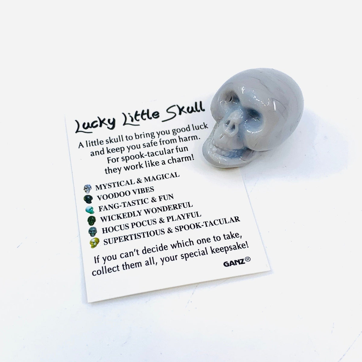 Lucky Little Skull Pocket Charm PT206 Miniature GANZ 
