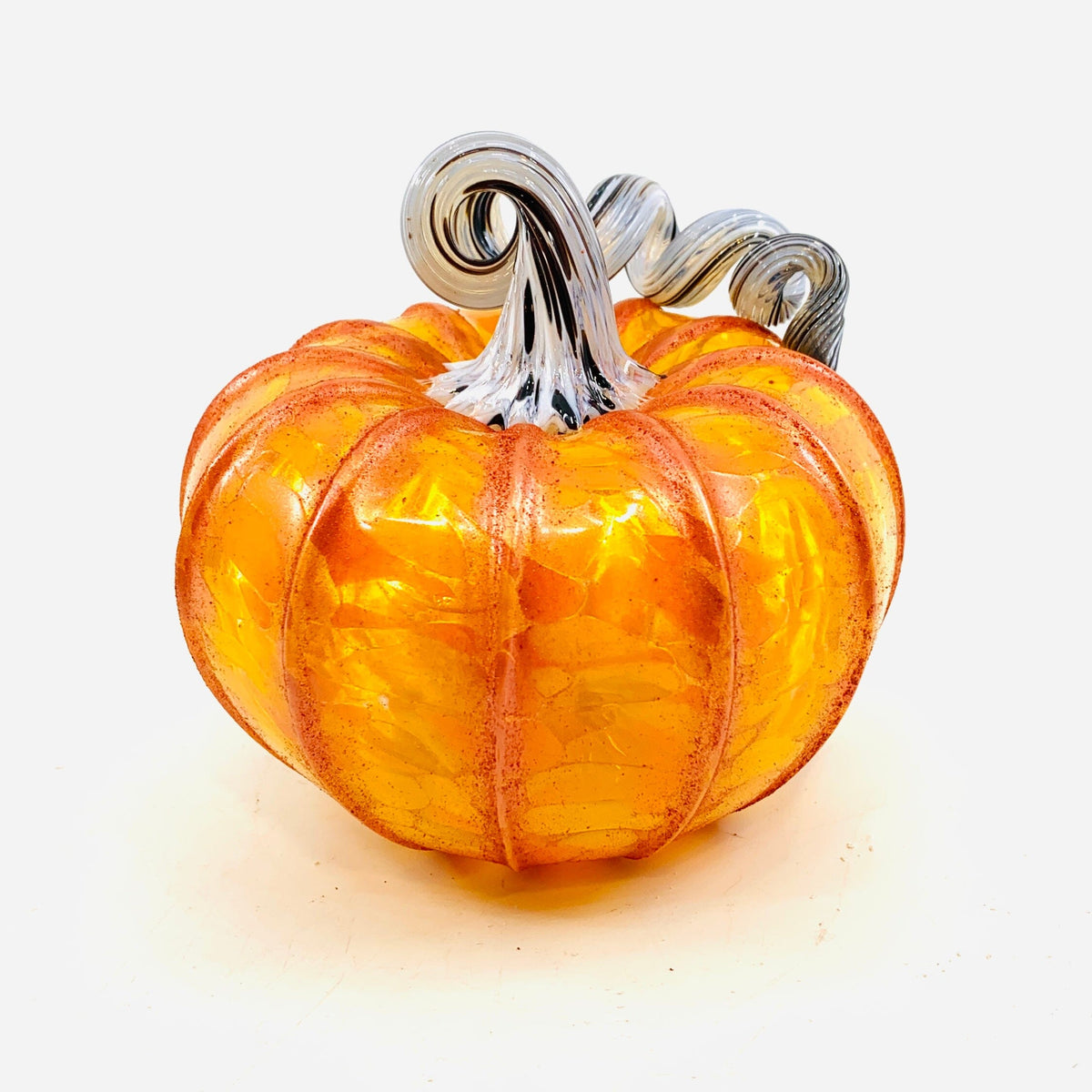 Daily Pumpkin 654 Fall Shimmer Squat Daily Pumpkin Luke Adams Glass Blowing Studio 