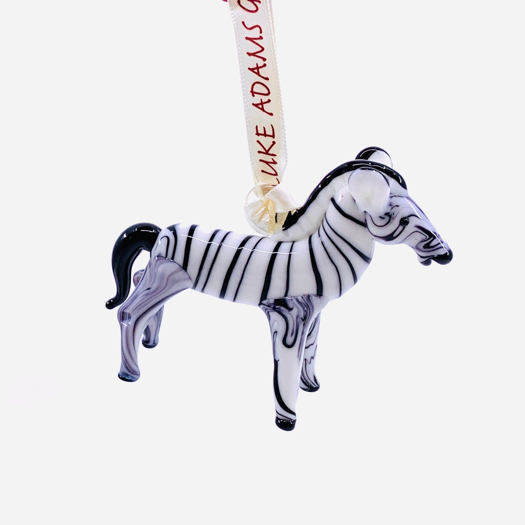 Ribbon Glass Ornament 18, Zebra Art Studio 