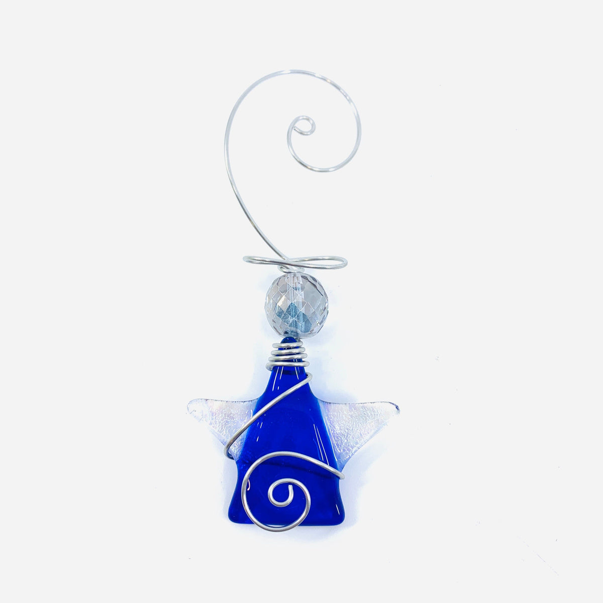 Fused Tiny Angels Ornament Haywire Art Cobalt 