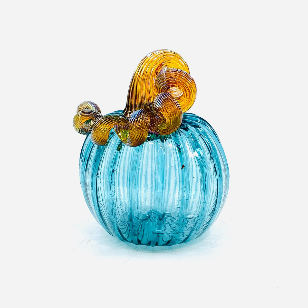 March Birthstone Pumpkin, Aquamarine Pumpkin Luke Adams Glass Blowing Studio 