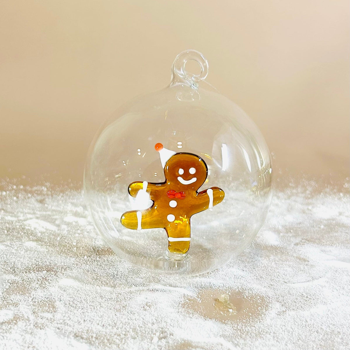 Glass Icon Ornament, Skating Gingerbread ICHENDORF 