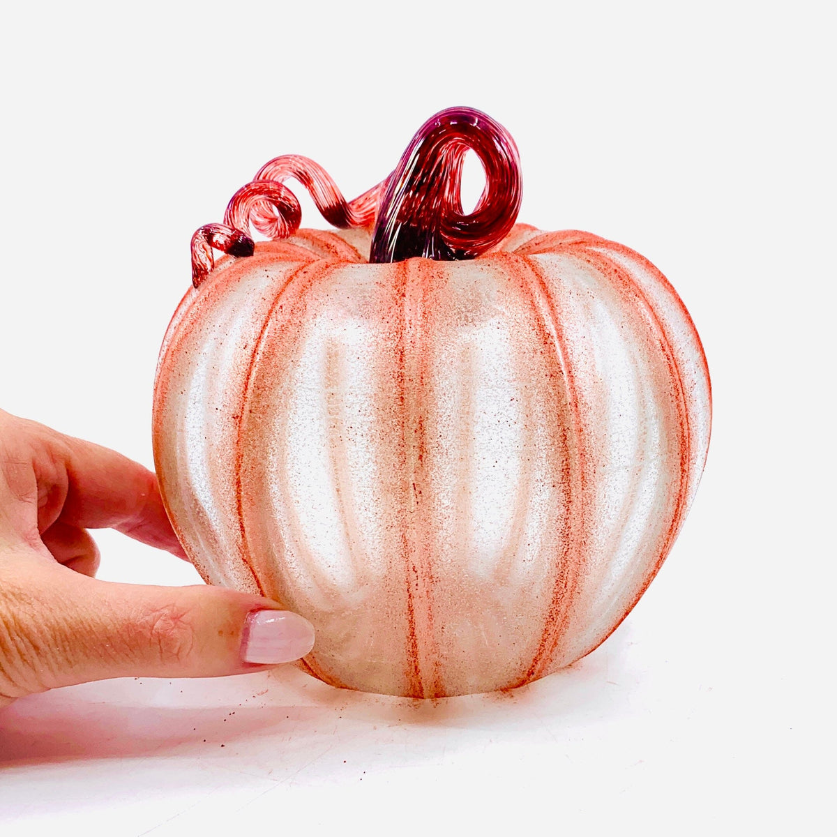 Blush - Glow in the Dark with Rose Gold Shimmer Production Pumpkin Luke Adams Glass Blowing Studio MEDIUM 