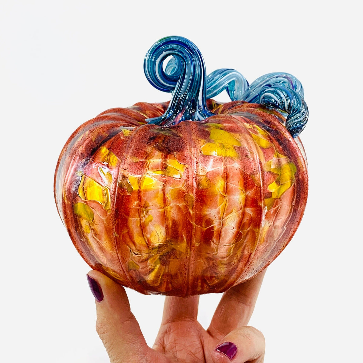 Daily Pumpkin 661 Fall Shimmer Squat Daily Pumpkin Luke Adams Glass Blowing Studio 