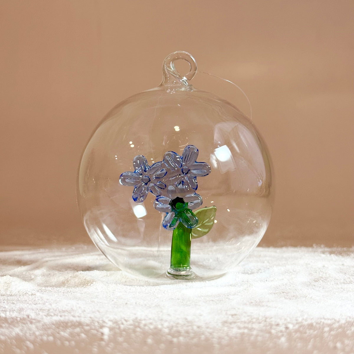 Glass Icon Ornament, Periwinkle Flower ICHENDORF 