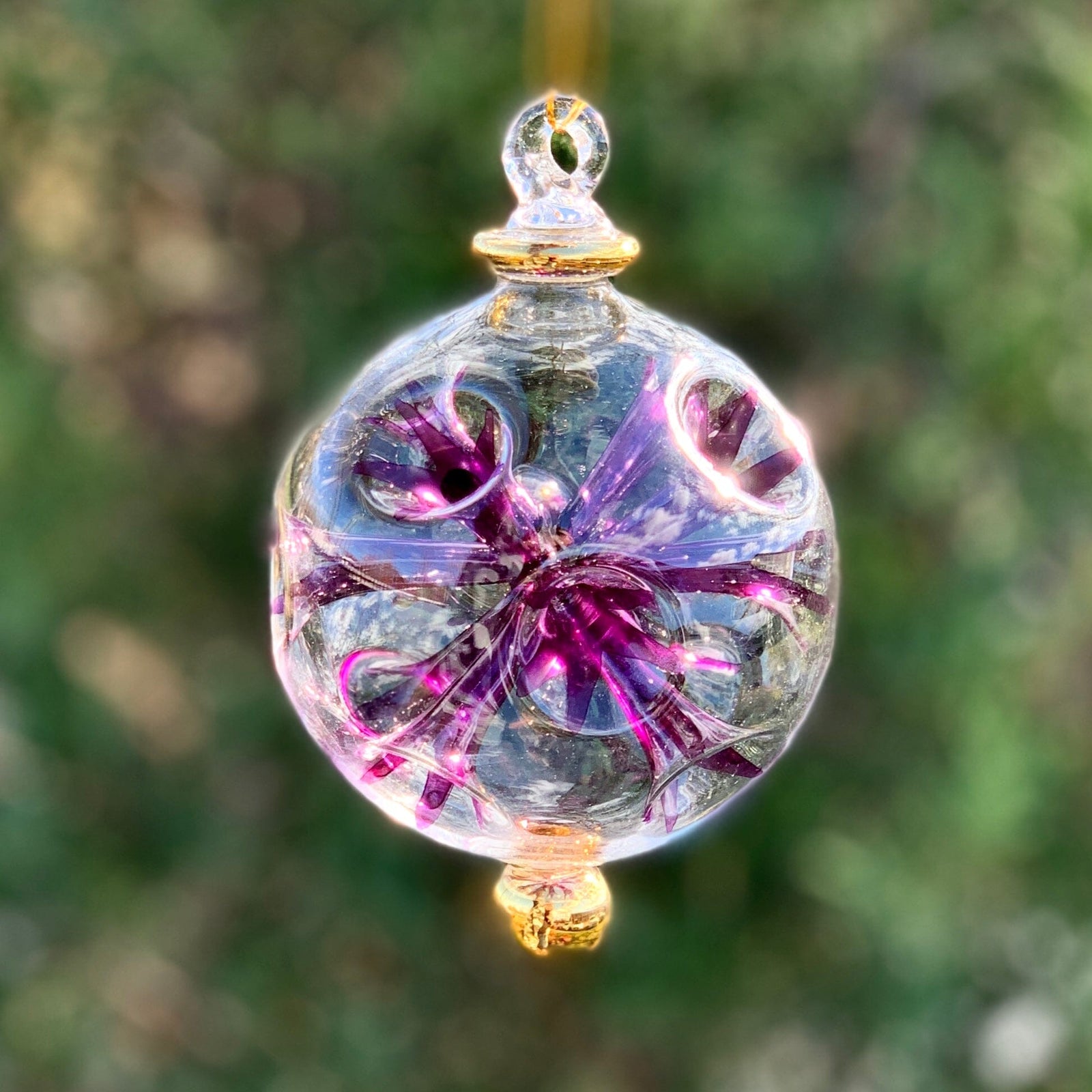 Hand Blown Starburst Ornaments, Purple Large Unique Tradings LLC 