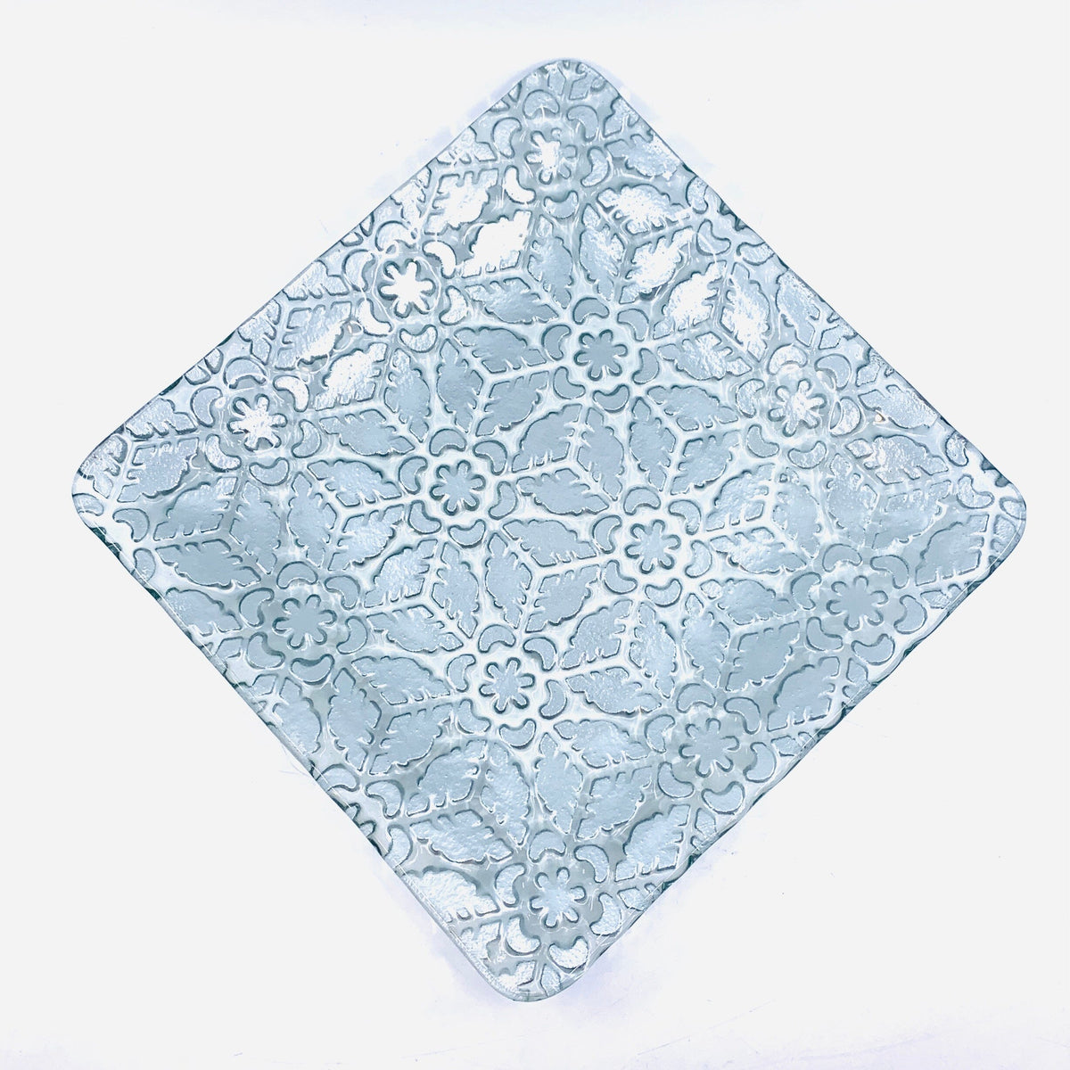 Glass Fusion Plate, Silver Filigree 26 Decor Boston International, INC 