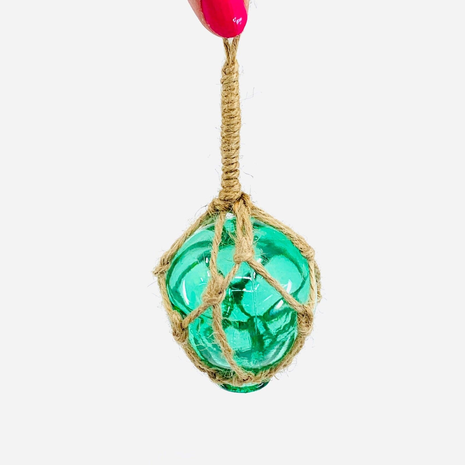 Macramé Glass Ball Ornament - Green Chesapeake Bay 