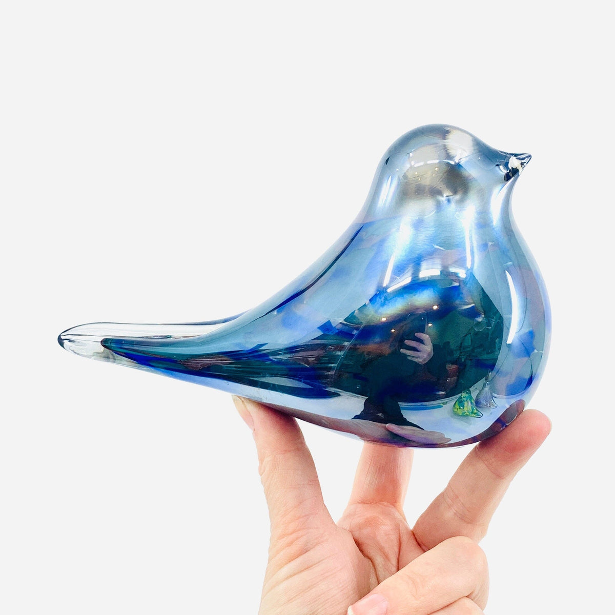 Glass Birds, Mirrored Blue & Green Diamond Star 