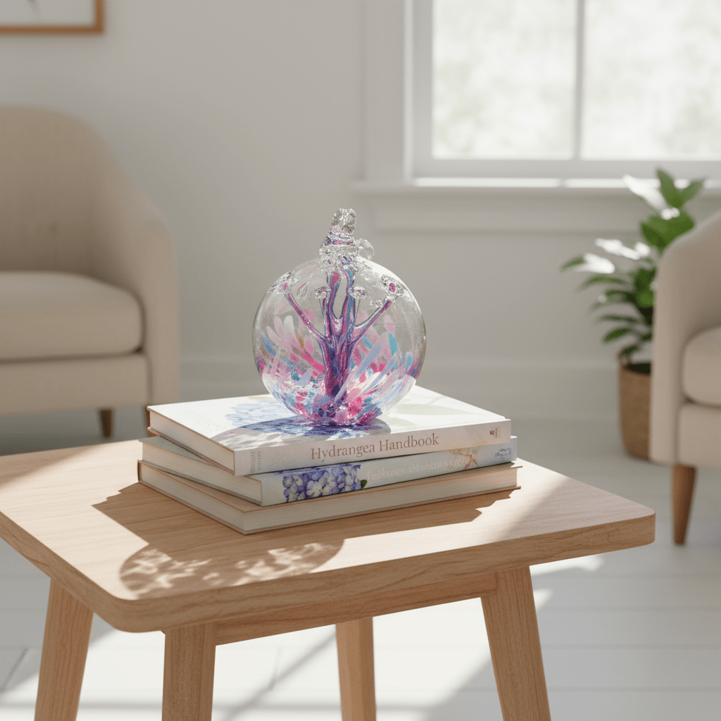 5" Wish Ball Ornament, Hydrangea Wish Ball Luke Adams Glass Blowing Studio 