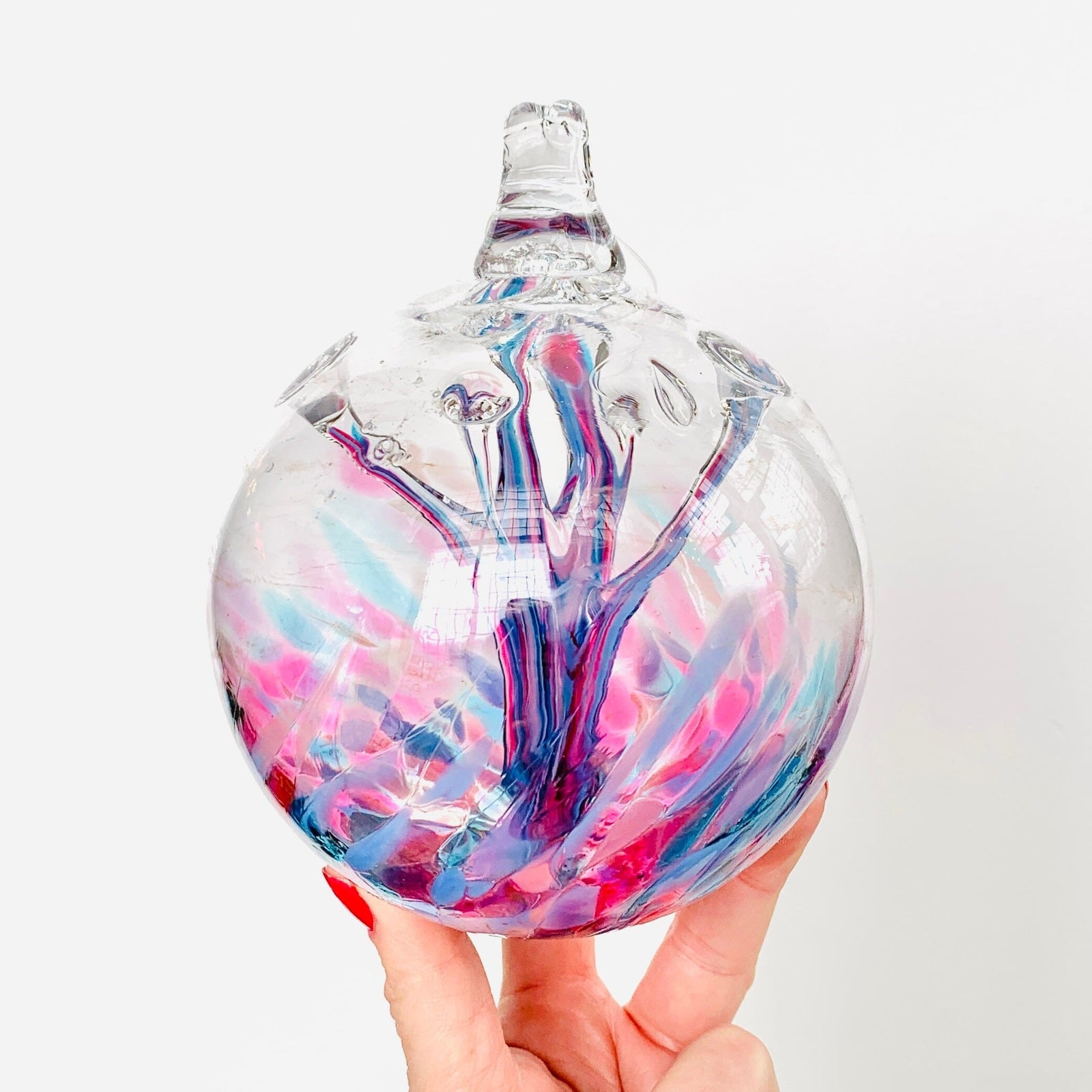 5" Wish Ball Ornament, Hydrangea Wish Ball Luke Adams Glass Blowing Studio 