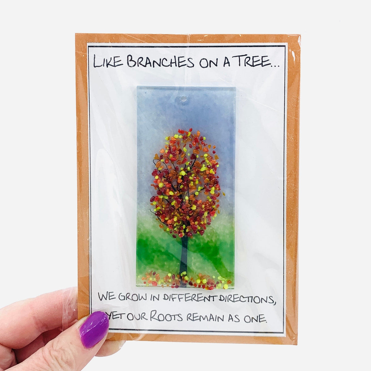 Fused Glass "Like Branches on a Tree” Suncatcher 46 Decor Glimmer Glass Gifts 