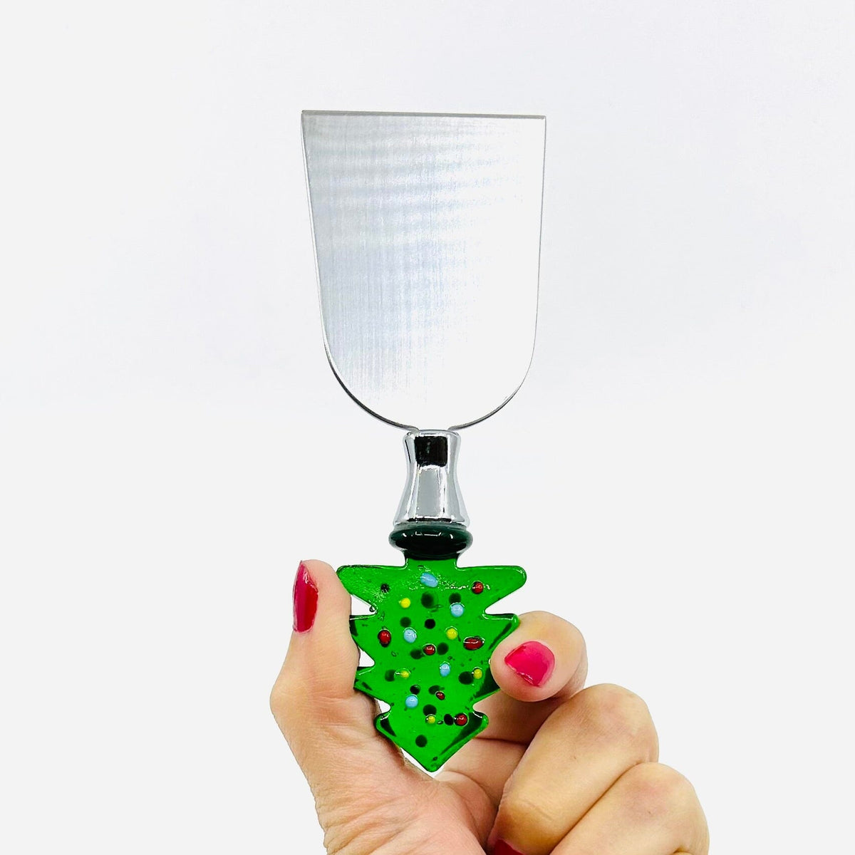 Holiday Glass Flat Cheese Knife, Tree Decor Creative Co-Op 