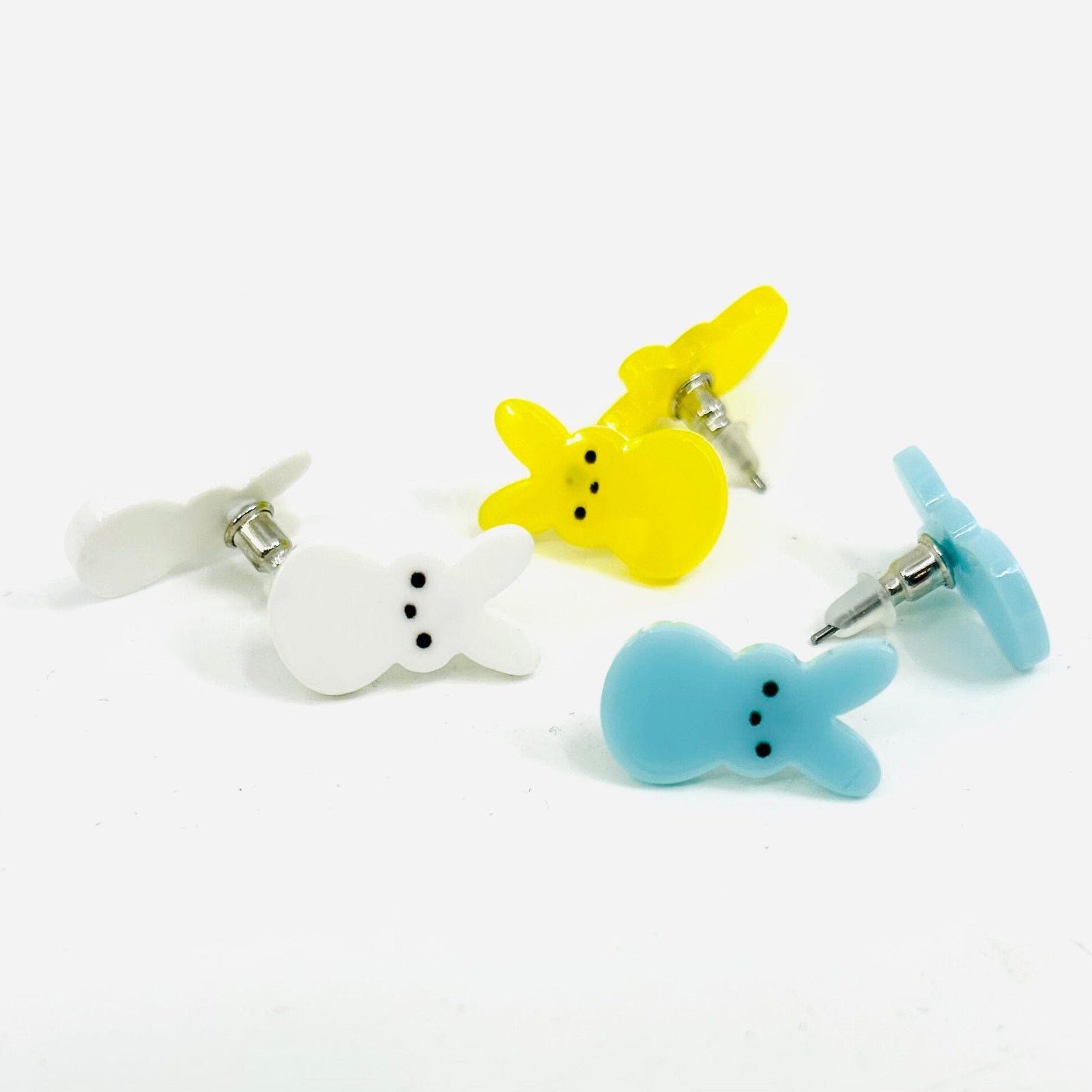 Peep Bunny Earrings, Pastel Trio Jewelry - 
