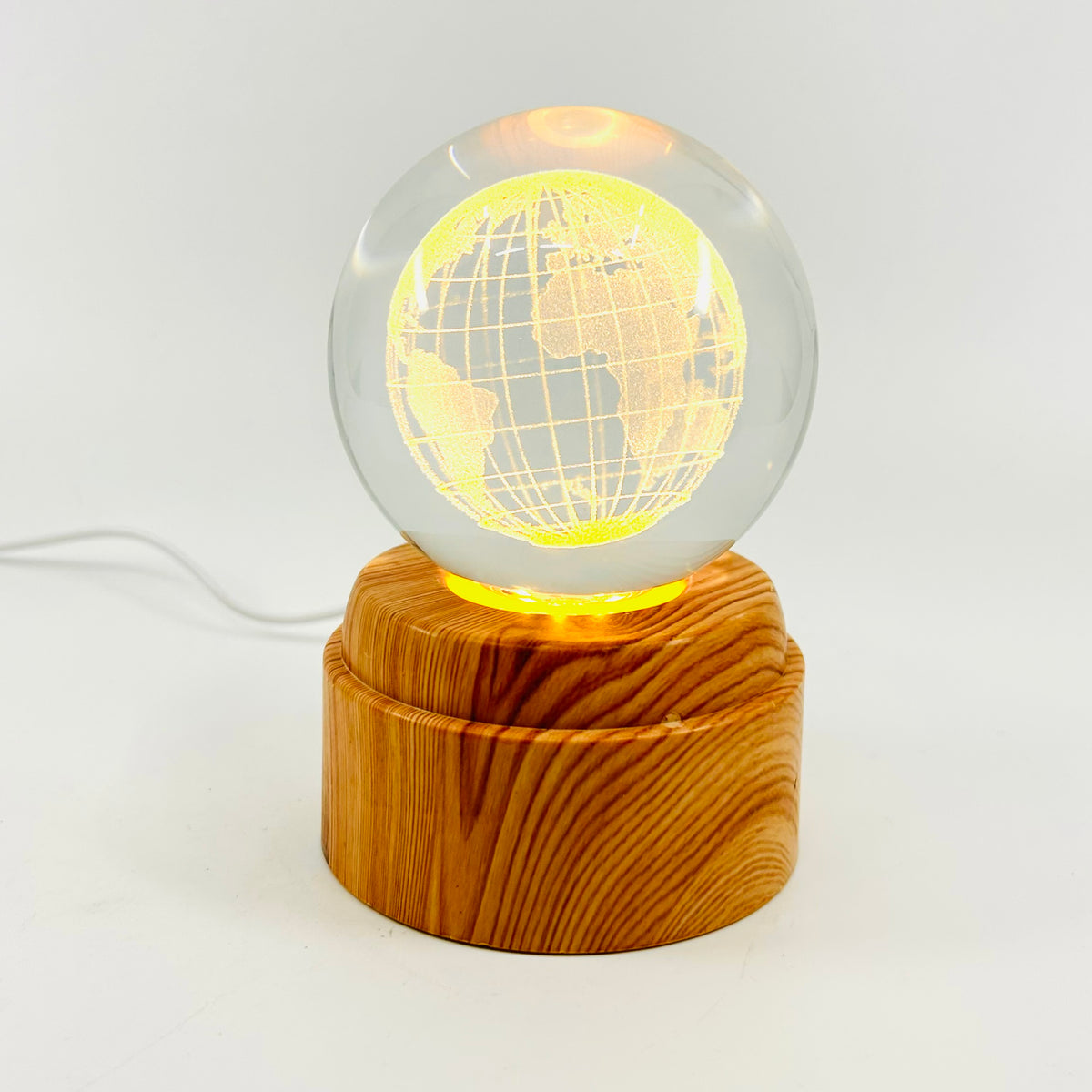 Earth Rotating Crystal Ball Lamp