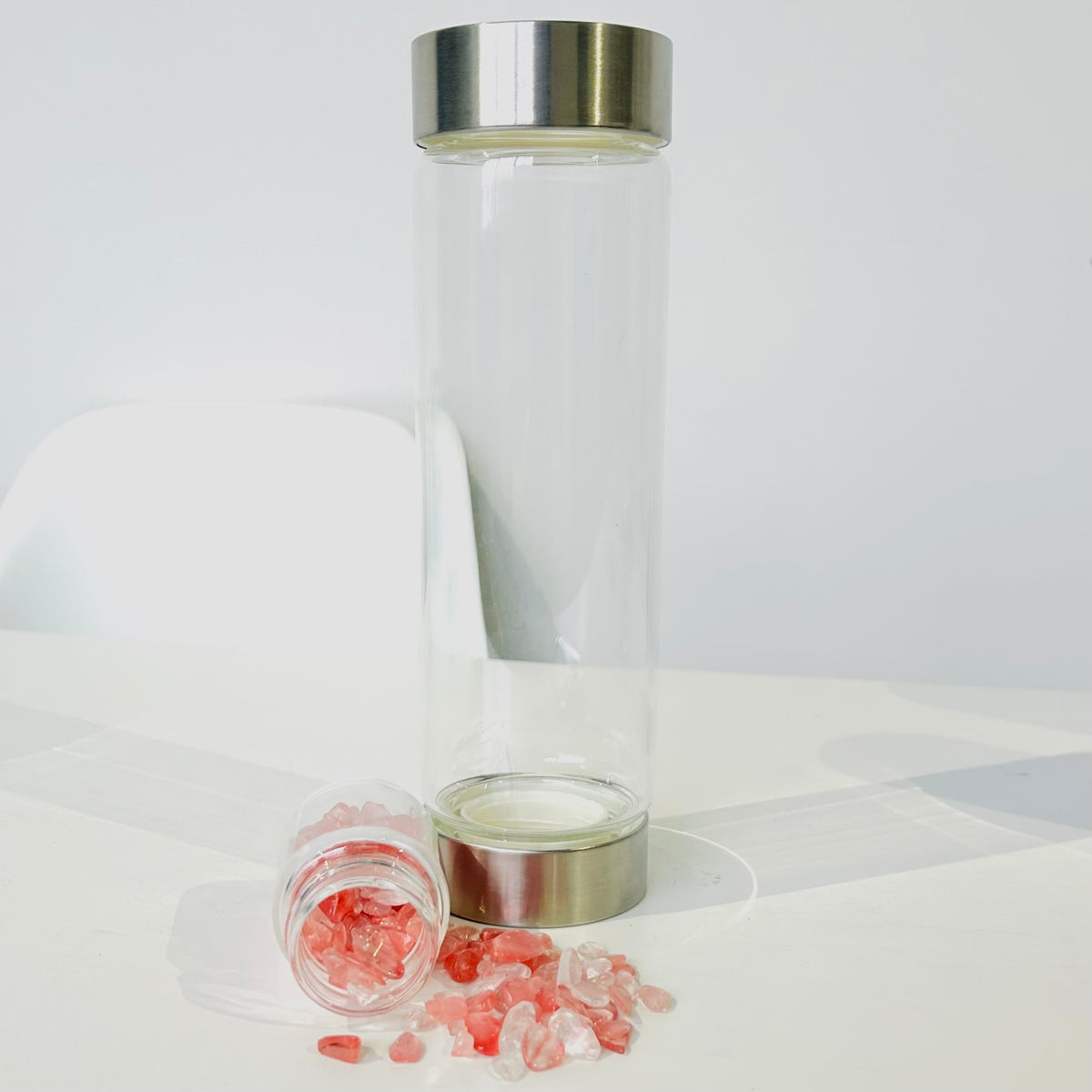 Gemstone Water Bottle, Rose Quartz