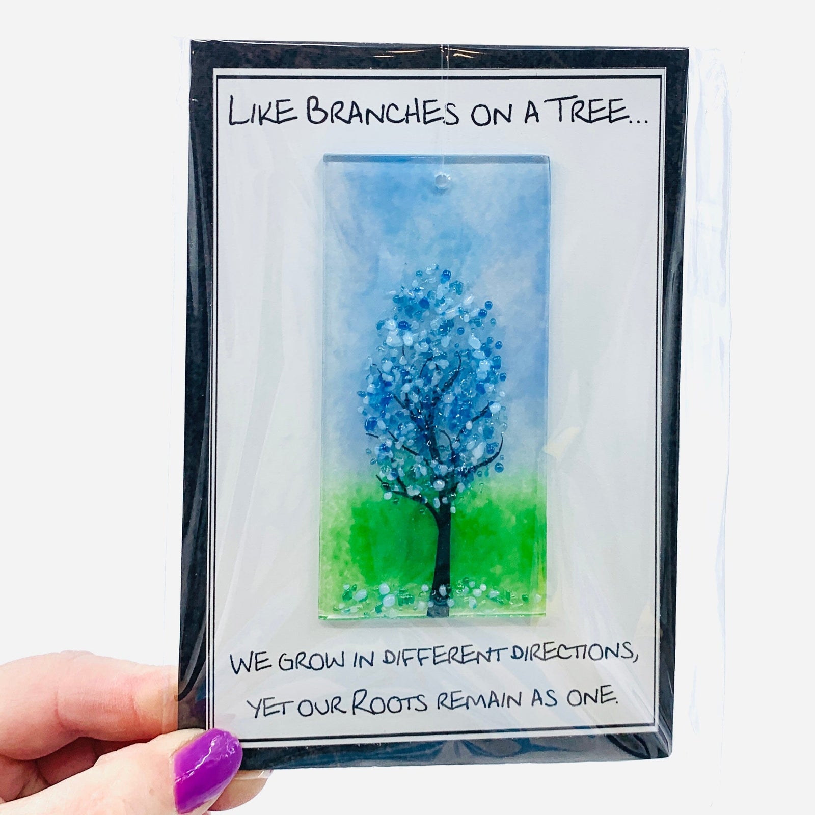Fused Glass "Like Branches on a Tree” Suncatcher 26 Decor Glimmer Glass Gifts 
