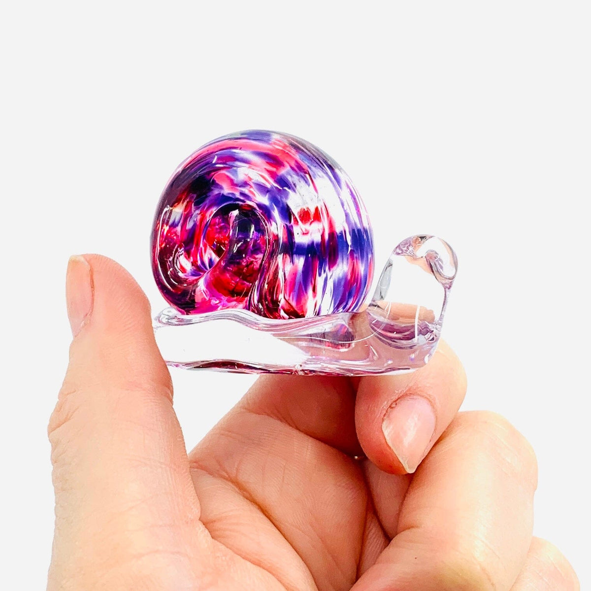 Glass Snail, Plum Duff Miniature Henrietta Glass 