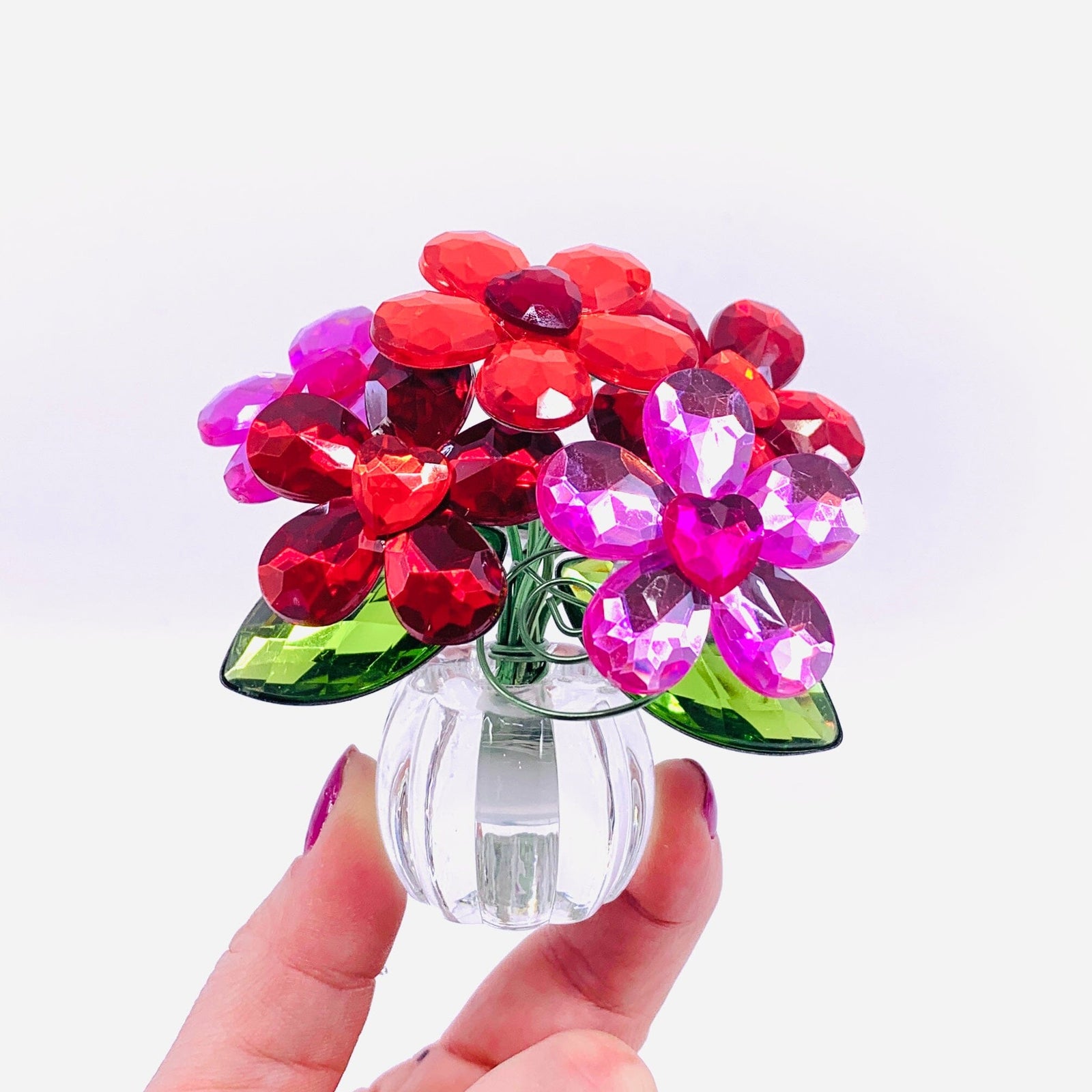 Acrylic Bouquet 11, Heart Daisies Decor GANZ 