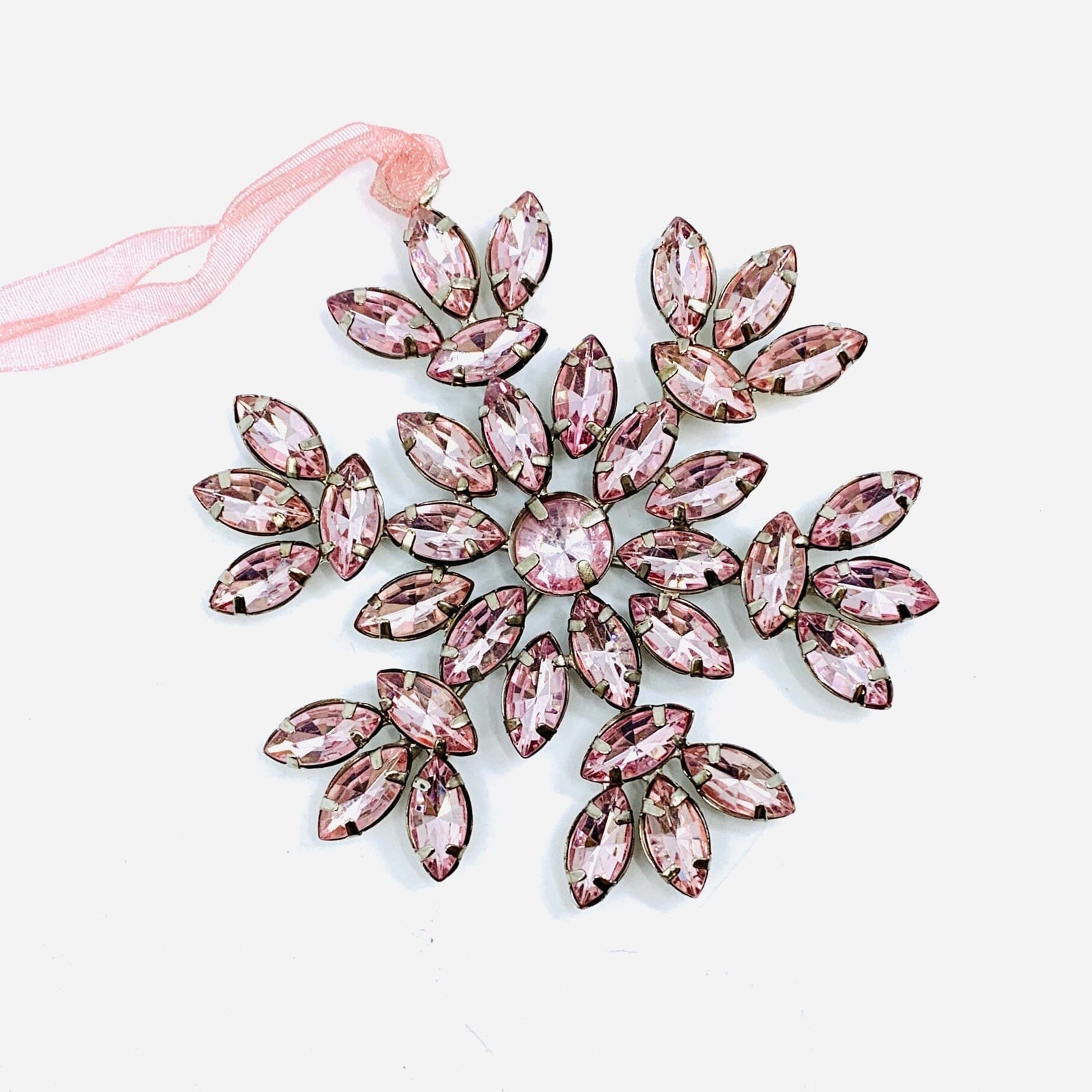 Snowflake Pink Jewel Ornament 12 Oak Street 
