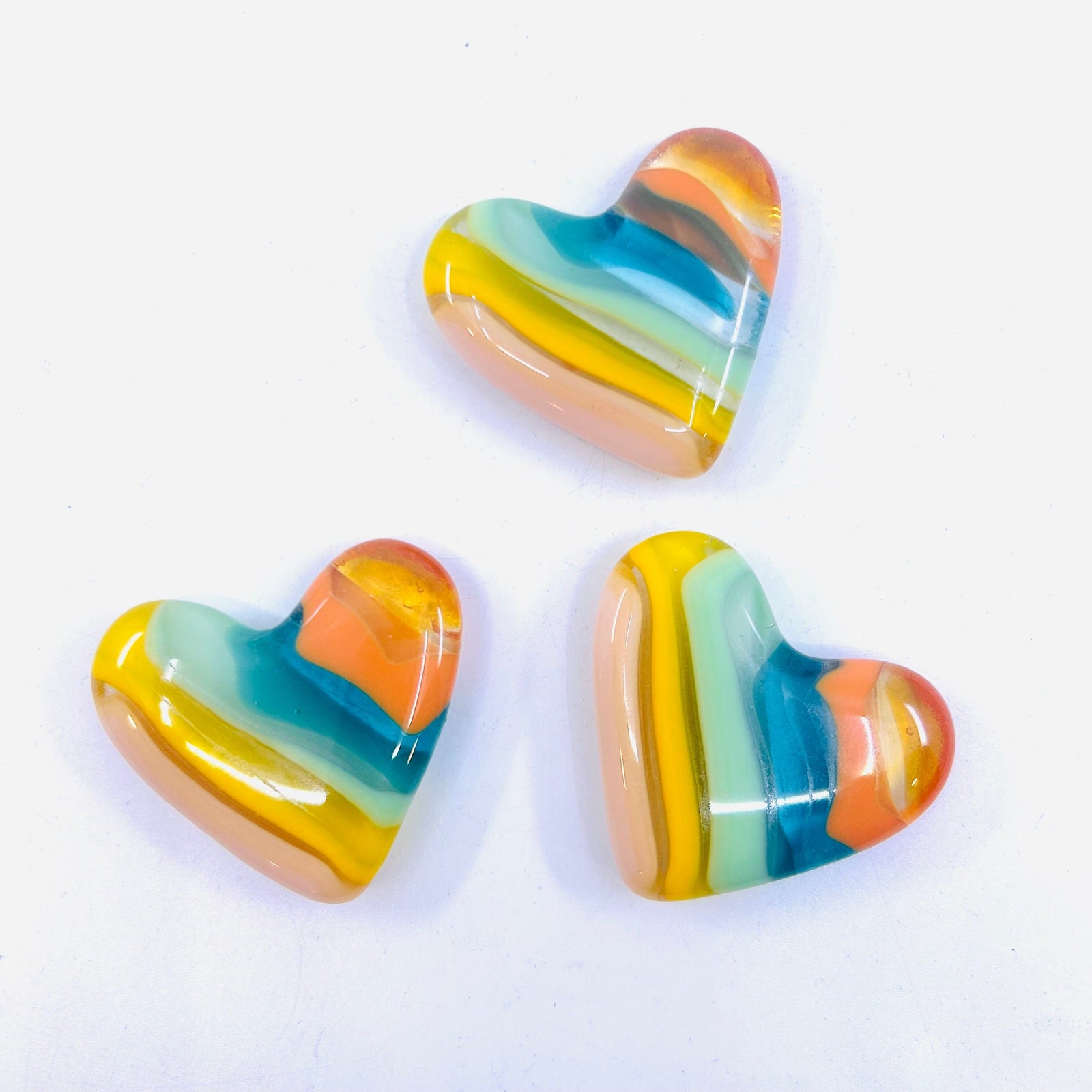 Fused Pocket Heart, Retro Surf Stripe Miniature Jean 