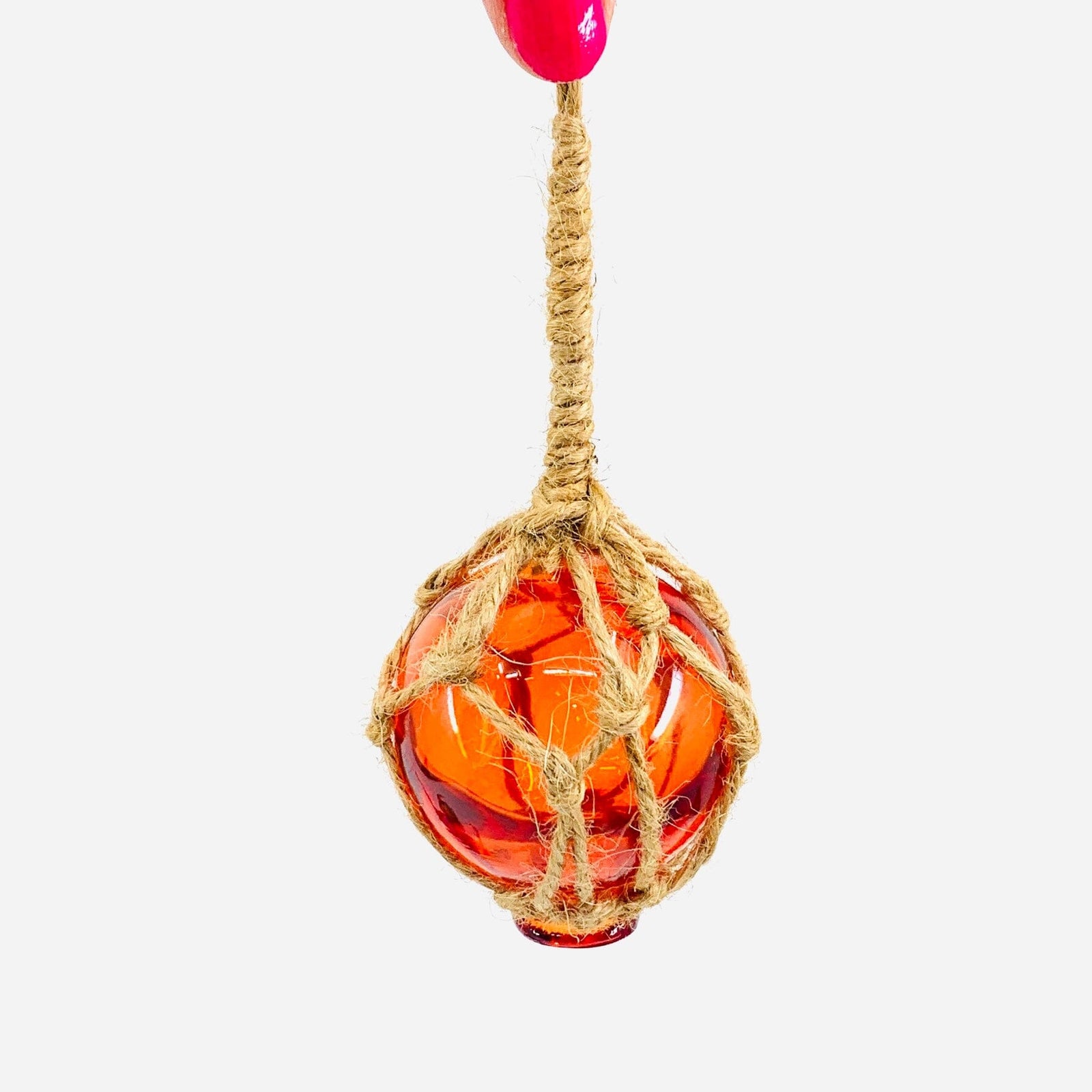 Macramé Glass Ball Ornament - Orange Chesapeake Bay 