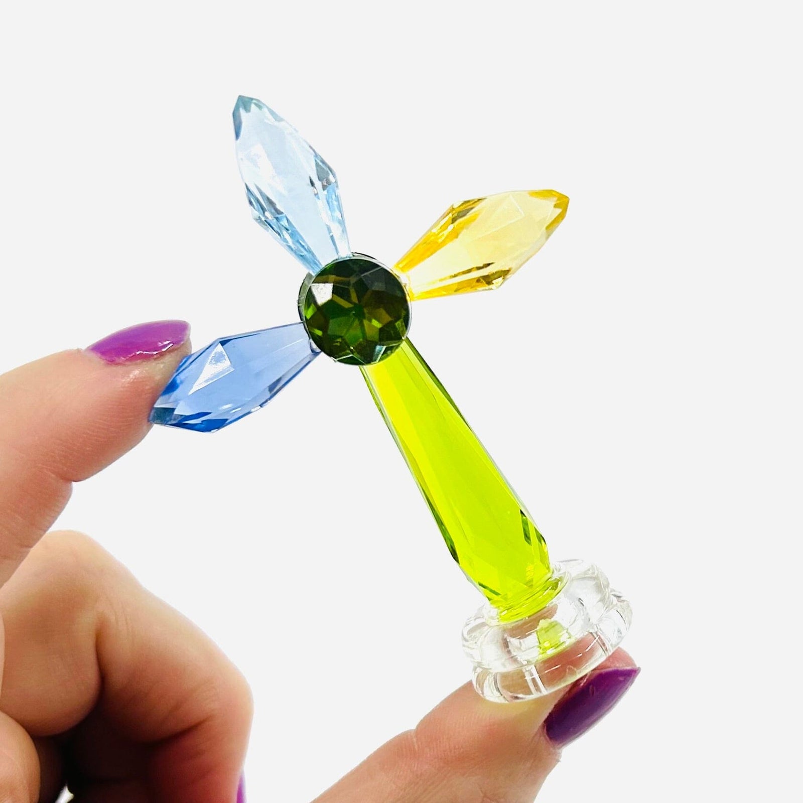 3" Acrylic Standing Cross, Green Decor GANZ 