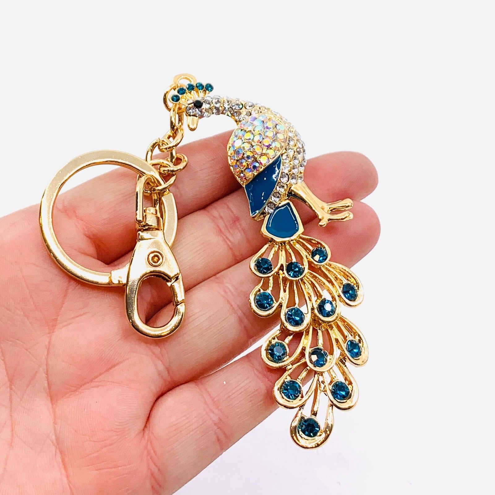 Bejeweled Key Chain 9, Peacock Accessory Kubla Craft 