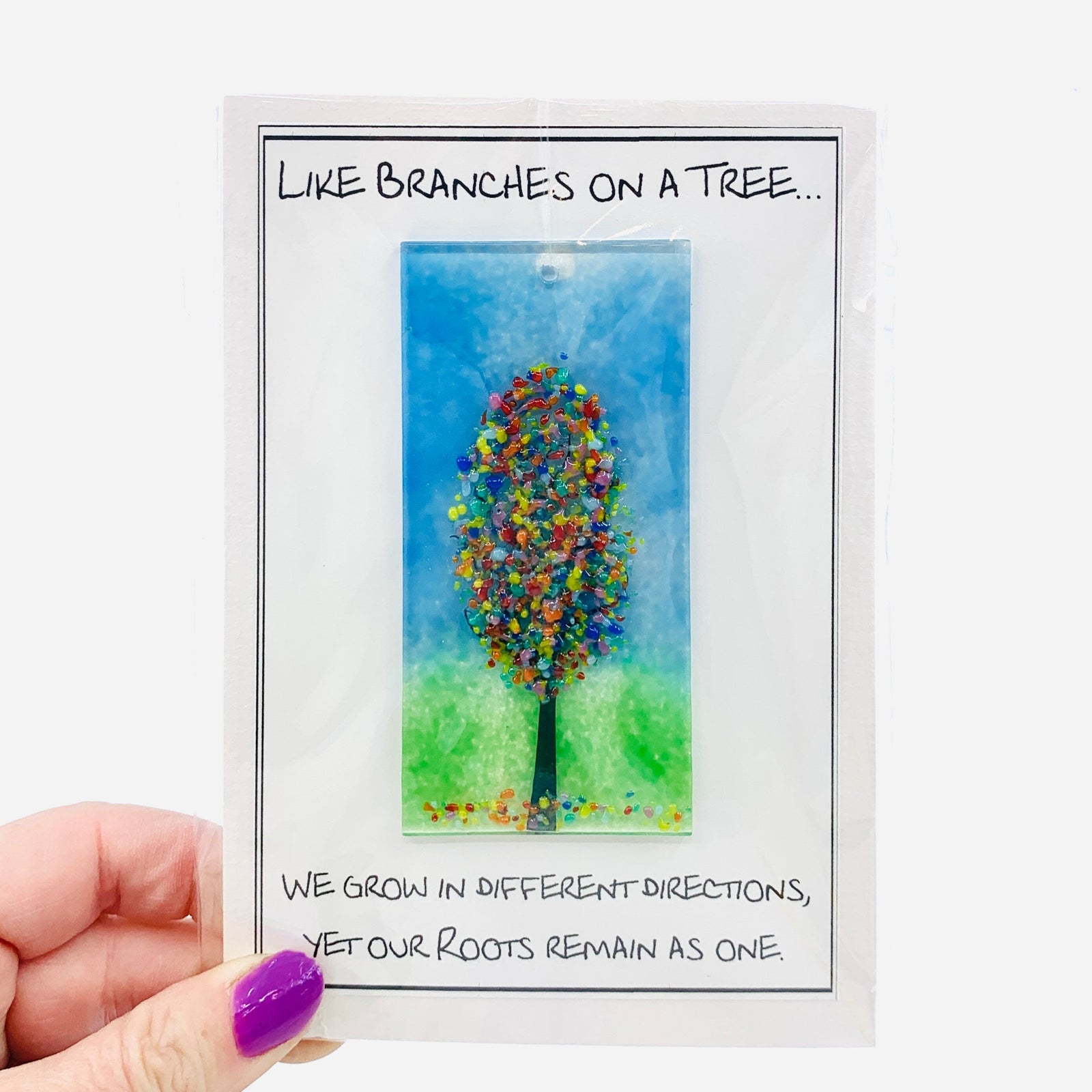 Fused Glass "Like Branches on a Tree” Suncatcher 48 Decor Glimmer Glass Gifts 