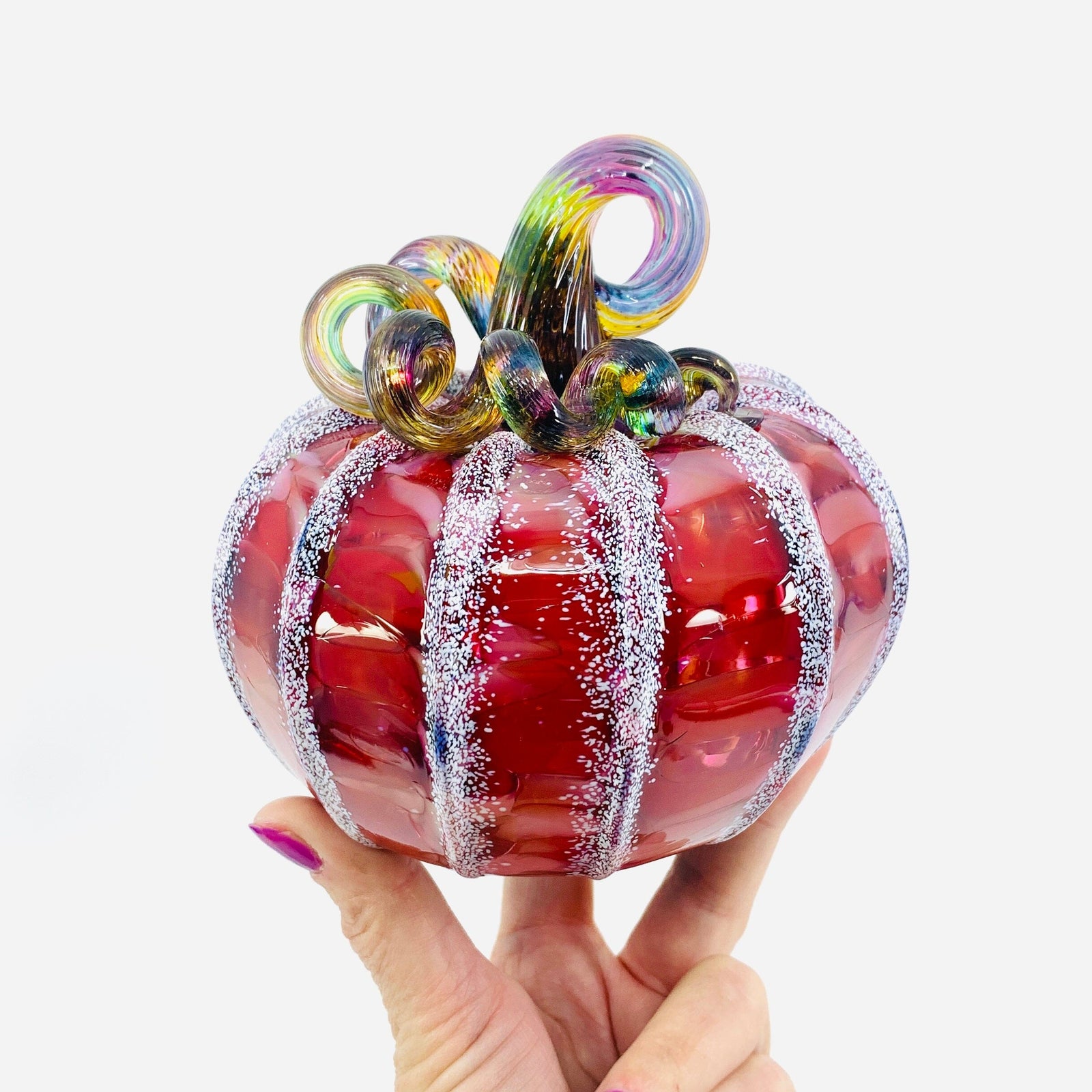 Daily Pumpkin 2825 Color-Twist Stem Squat Gabby Luke Adams Glass Blowing Studio 