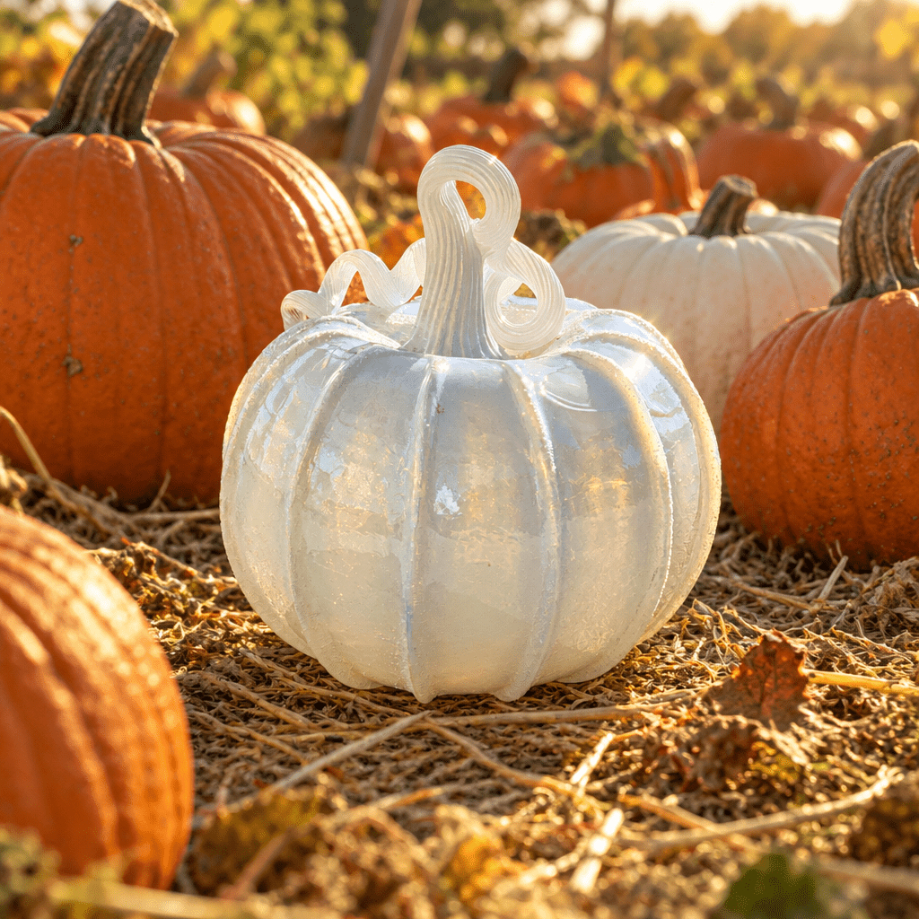 The Illusive White Pumpkin Production Pumpkin Luke Adams Glass Blowing Studio 