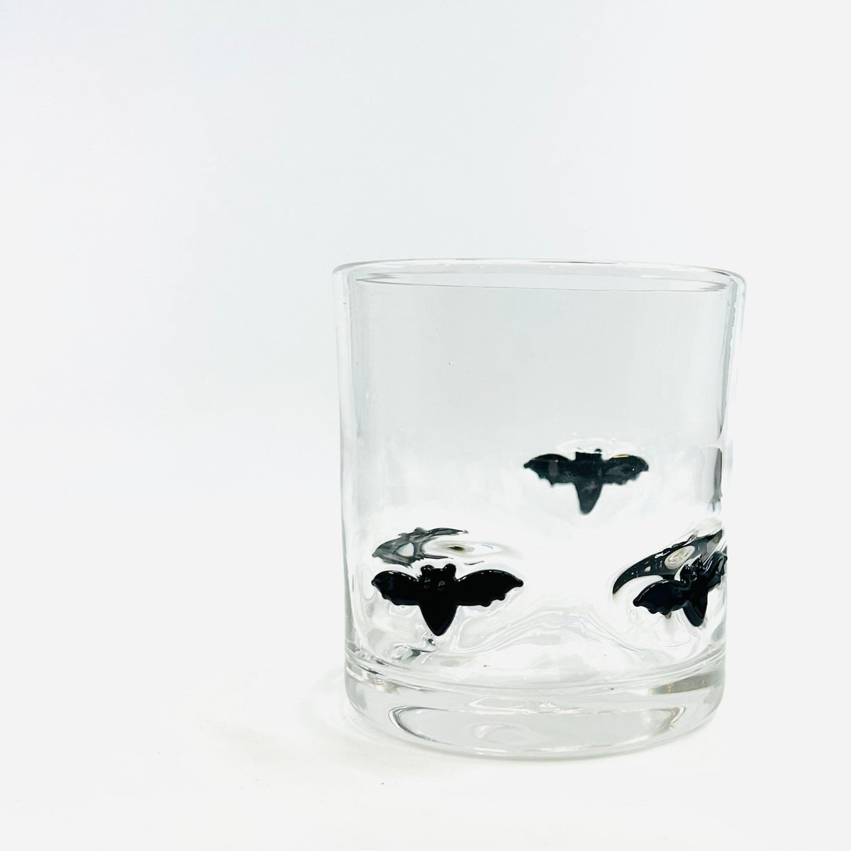 Bat Double Old Fashioned Glass Decor Tag 