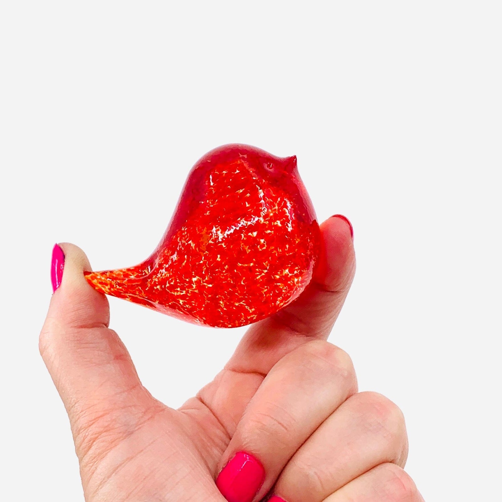 Little Glass Bird, Red Miniature Henrietta Glass 