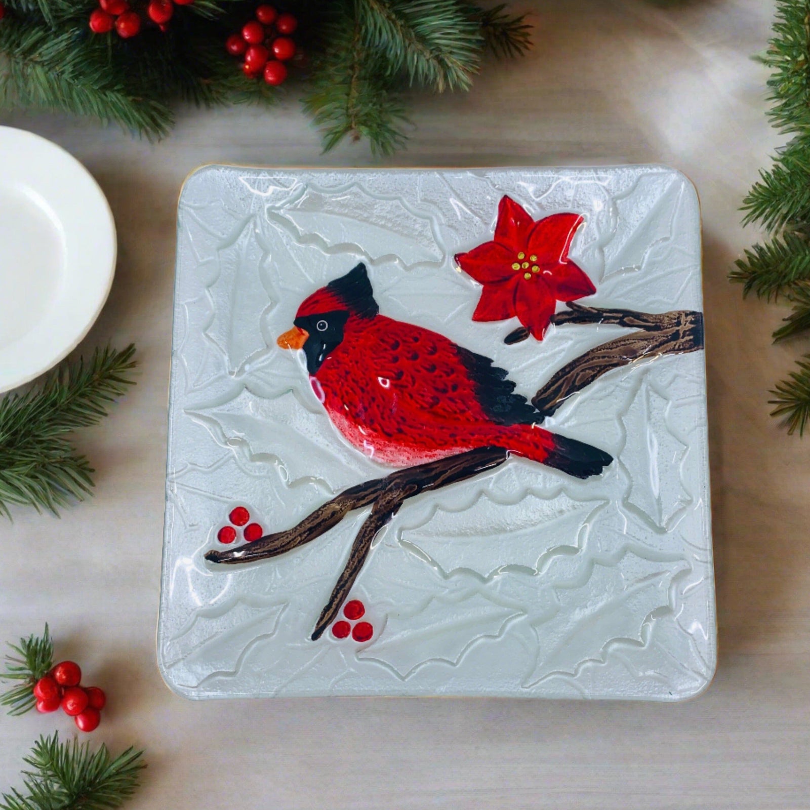 Glass Fusion Plate, Cardinal 27 Decor Boston International, INC 