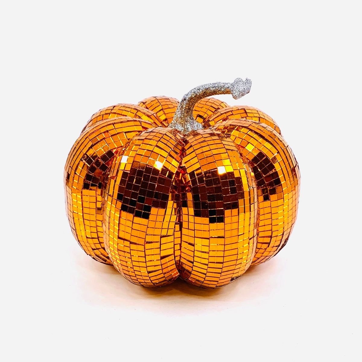 Mirror Ball Pumpkin, Orange Squat Diamond Star 