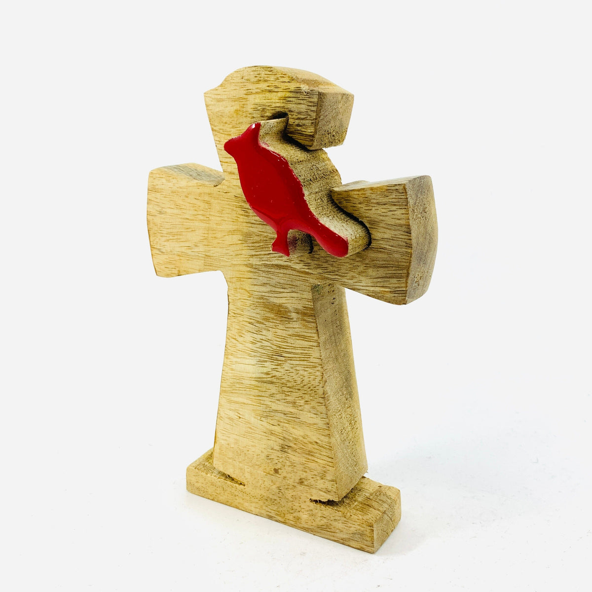 Red Enamel Wooden Cardinal Décor KEL-TOY 
