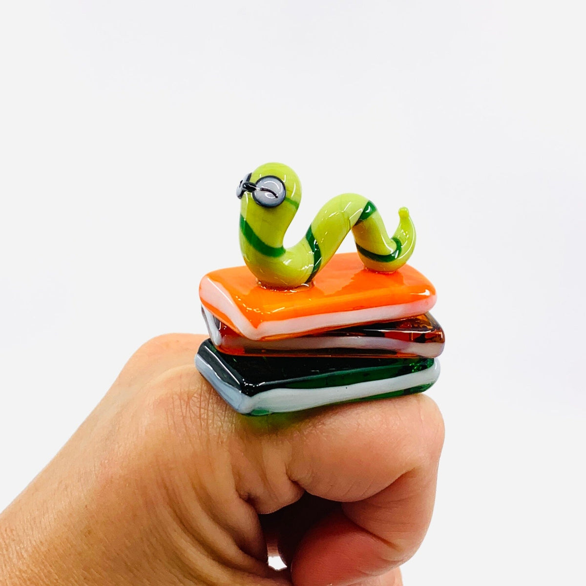 Glass Bookworm Miniature - 